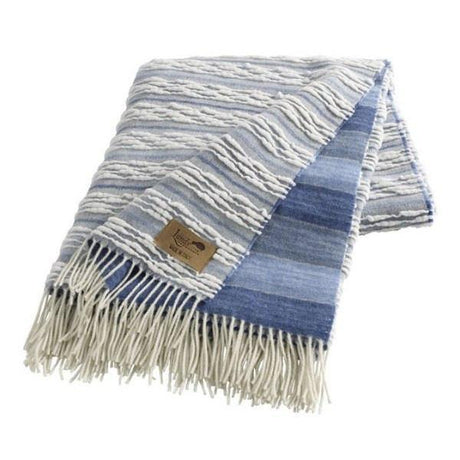 Lands Downunder Strato Italian Blanket Blue by Lands Downunder - at FIG LINENS AND HOME - 1