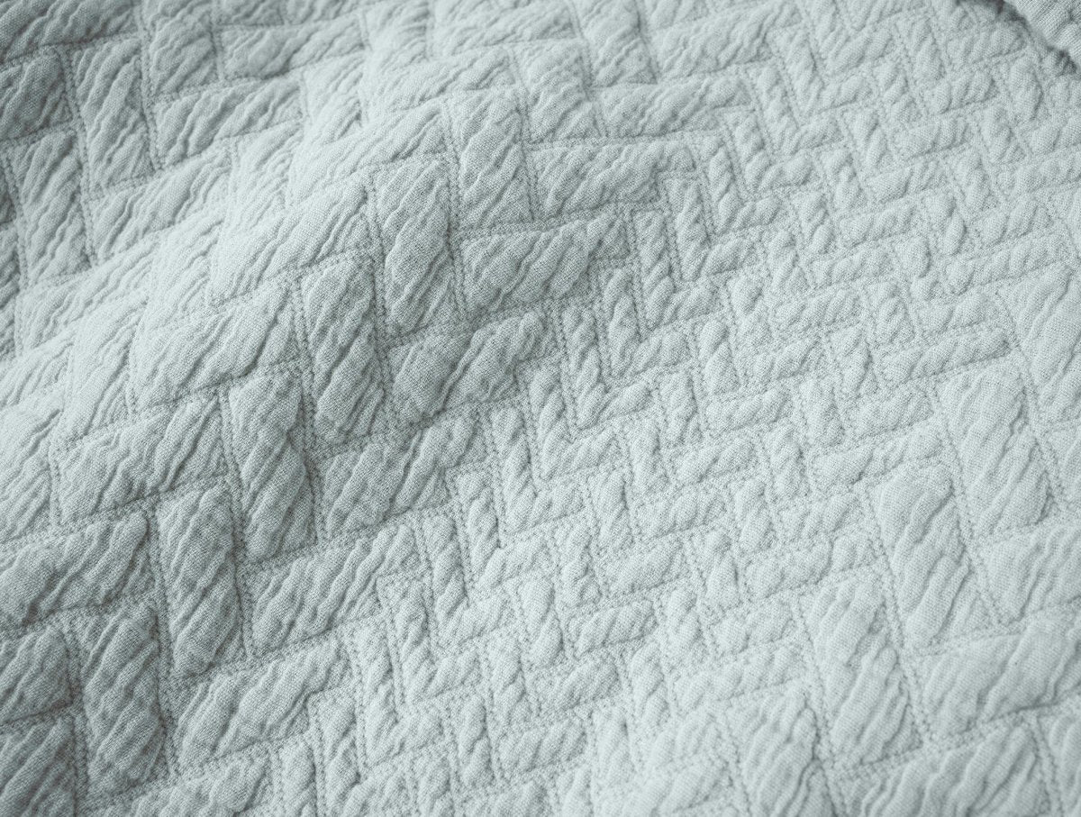 Coyuchi Angeles Organic Matelasse in Dew - Fabric Swatch at Fig Linens and Home 2
