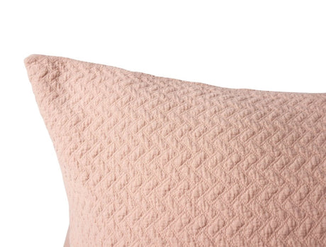 Coyuchi Angeles Organic Matelasse Euro Square Sham in Petal at Fig Linens and Home - Detail View