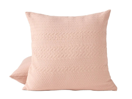 Coyuchi Angeles Organic Matelasse Euro Square Sham in Petal at Fig Linens and Home