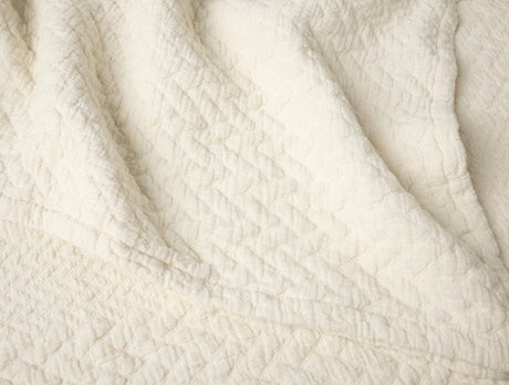 Coyuchi Angeles Organic Matelasse in Undyed - Fabric Swatch at Fig Linens and Home 1