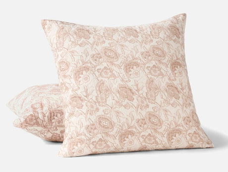 Balboa Organic Matelasse Print Pillow Cover by Coyuchi - Antique Rose and Undyed - View 1