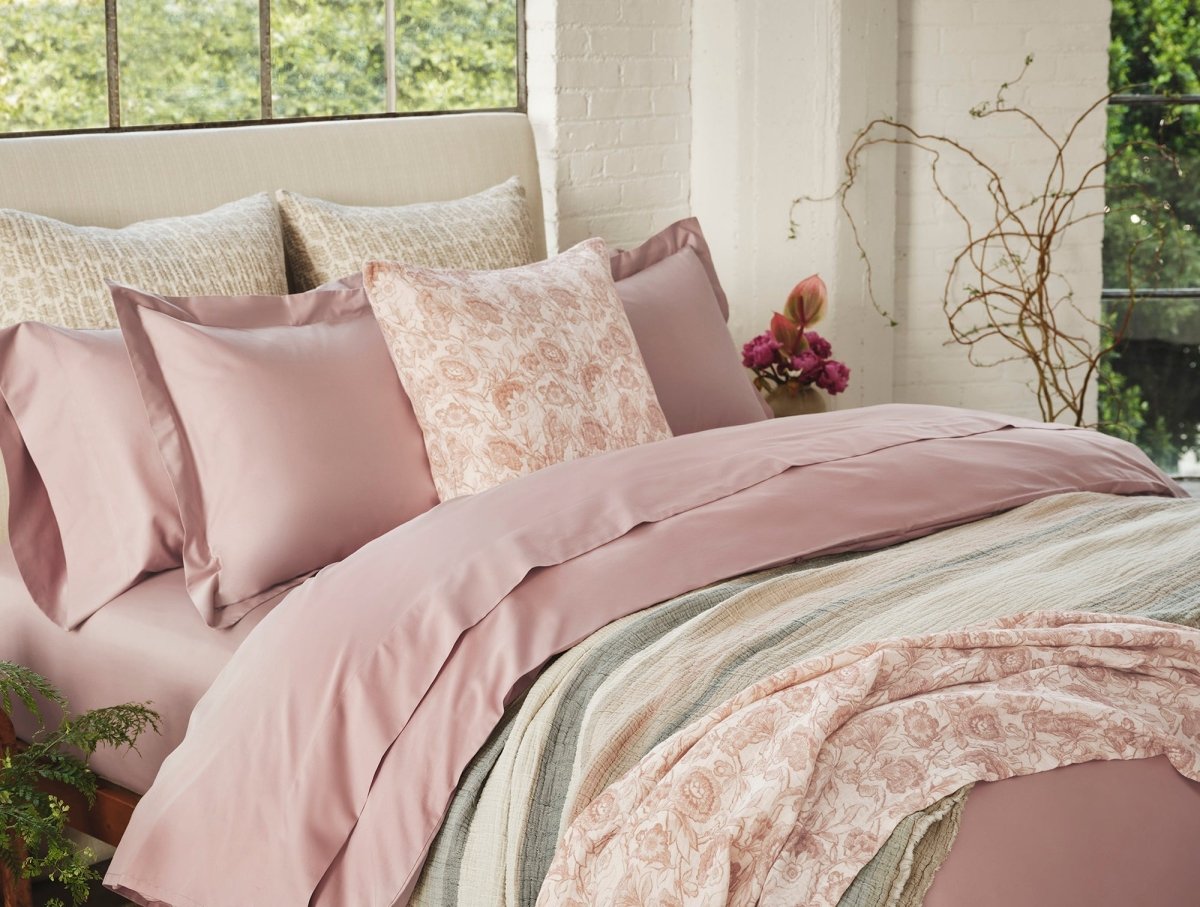 Coyuchi Balboa Organic Matelassé Throw Blankets at Fig Linens and Home - Lifestyle View 1
