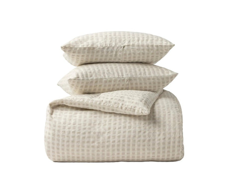 Duvet and Shams Stack - Coyuchi Birch Undyed Organic Bedding at Fig Linens and Home