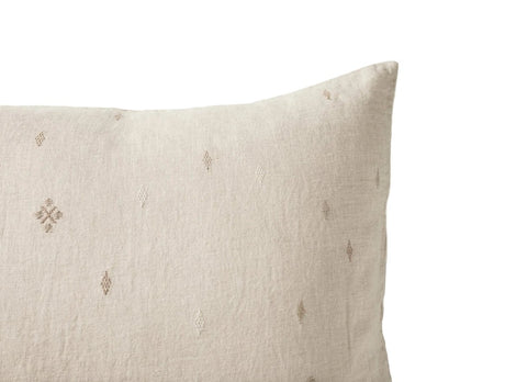 Sham Detail - Coyuchi Cambria Embroidered Organic Linen Natural Chambray at Fig Linens and Home 1