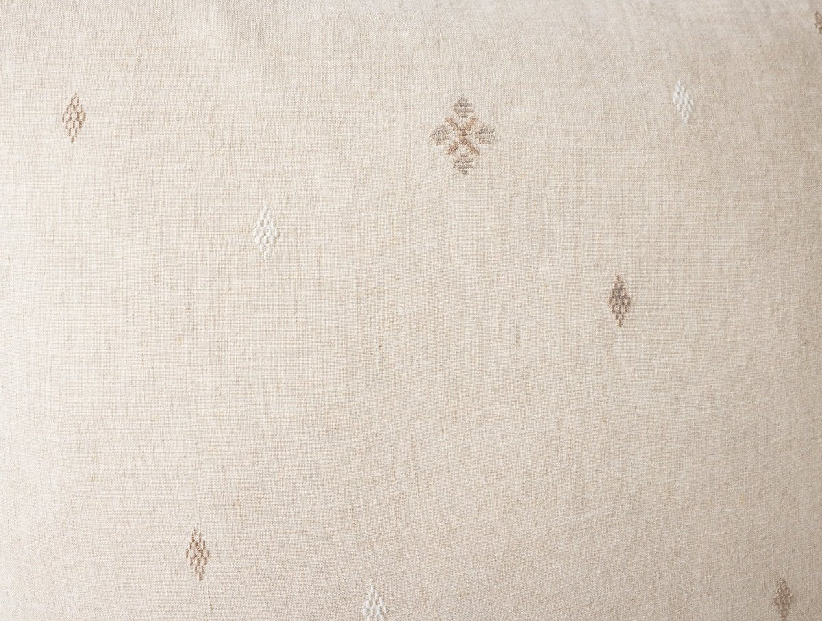 Fabric Detail - Coyuchi Cambria Embroidered Organic Linen Natural Chambray at Fig Linens and Home 2