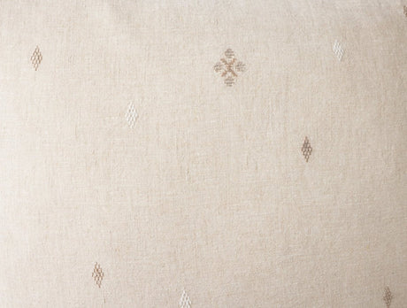 Fabric Detail - Coyuchi Cambria Embroidered Organic Linen Natural Chambray at Fig Linens and Home 2