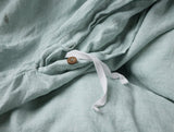 Coyuchi Cambria Embroidered Organic Linen Pacific Blue Chambray Bedding at Fig Linens and Home - 5