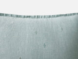 Pillow Detail - Coyuchi Cambria Embroidered 100% Organic Linen Pacific Blue Chambray Bedding 2