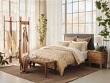 Camellia Amber Organic Print Duvet Covers by Coyuchi at Fig Linens and Home - Lifestyle 1