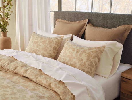 Camellia Amber Organic Print Duvet Covers by Coyuchi at Fig Linens and Home - Lifestyle 2