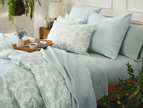 Camellia Celadon Organic Print Duvet Covers by Coyuchi | Organic Bedding at Fig Linens and Home 2