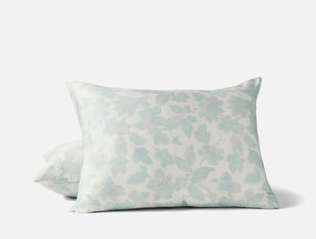 Standard Sham | Coyuchi Camellia Celadon Organic Print Bedding at Fig Linens and Home