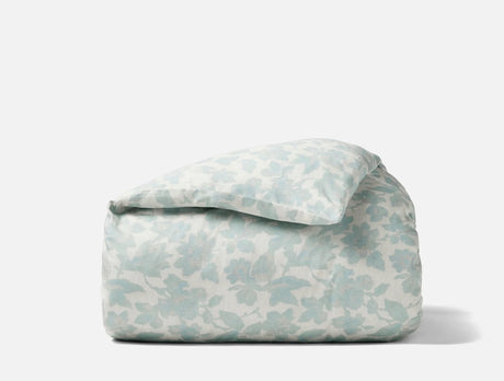 Duvet Cover | Coyuchi Camellia Celadon Organic Print Bedding at Fig Linens and Home