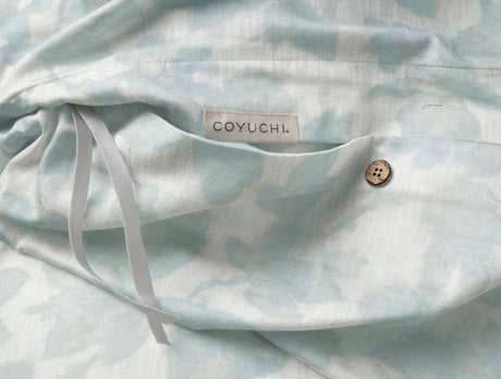 Coyuchi Camellia Celadon Organic Print Bedding at Fig Linens and Home