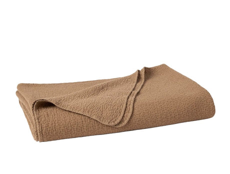 Coyuchi Cascade Organic Matelasse Blanket in Chestnut at Fig Linens and Home