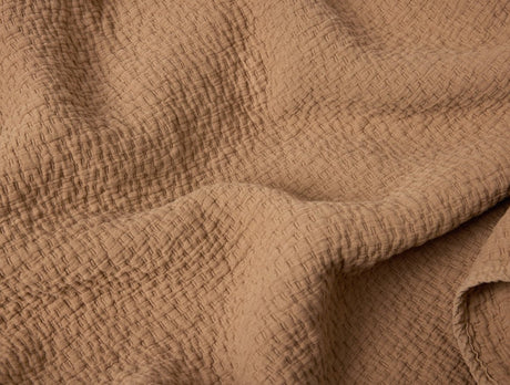 Coyuchi Cascade Organic Matelasse Chestnut Swatch of Fabric at Fig Linens and Home