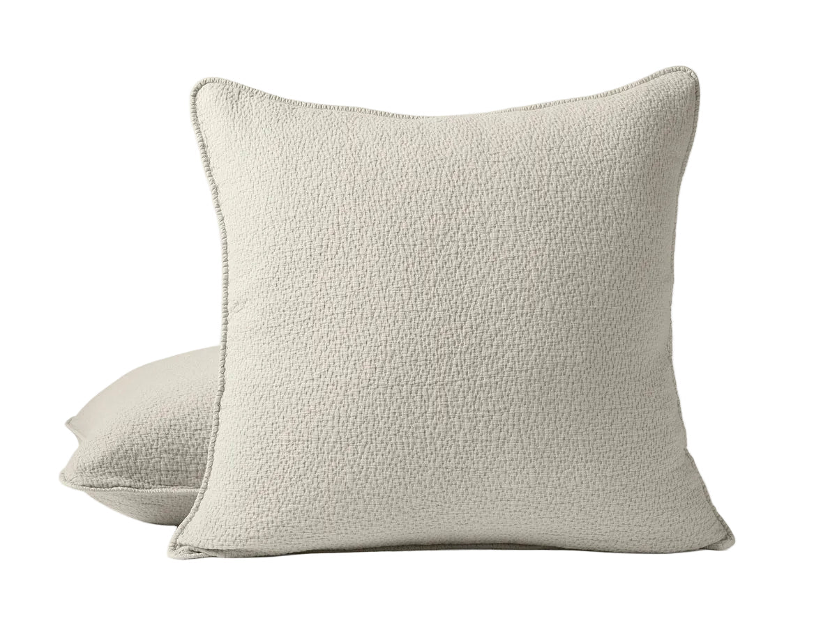Euro Sham - Coyuchi Cascade Organic Matelasse Stone at Fig Linens and Home