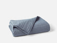 Coyuchi Channel Handstitched Organic Quilted Coverlets - Indigo Blue Chambray at Fig Linens and Home