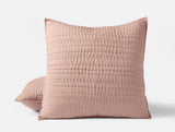 Channel Handstitched Organic Quilted Euro Shams by Coyuchi - Praline Chambray at Fig Linens and Home