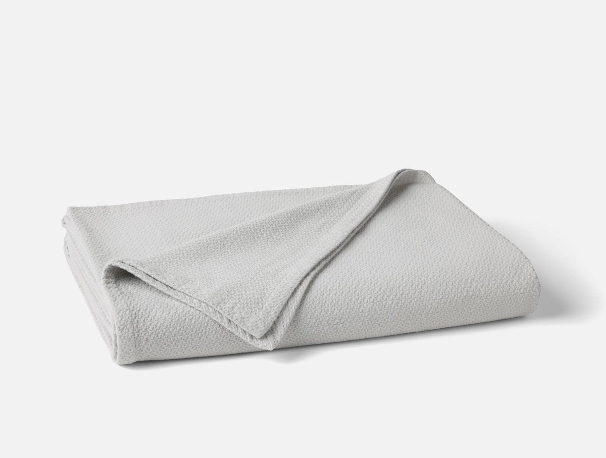 Blanket - Coyuchi Classic Organic Cotton Cloud Gray Blankets at Fig Linens and Home