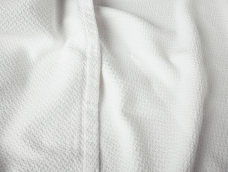 Swatch - Coyuchi Classic Organic Cotton White Blankets at Fig Linens and Home 2