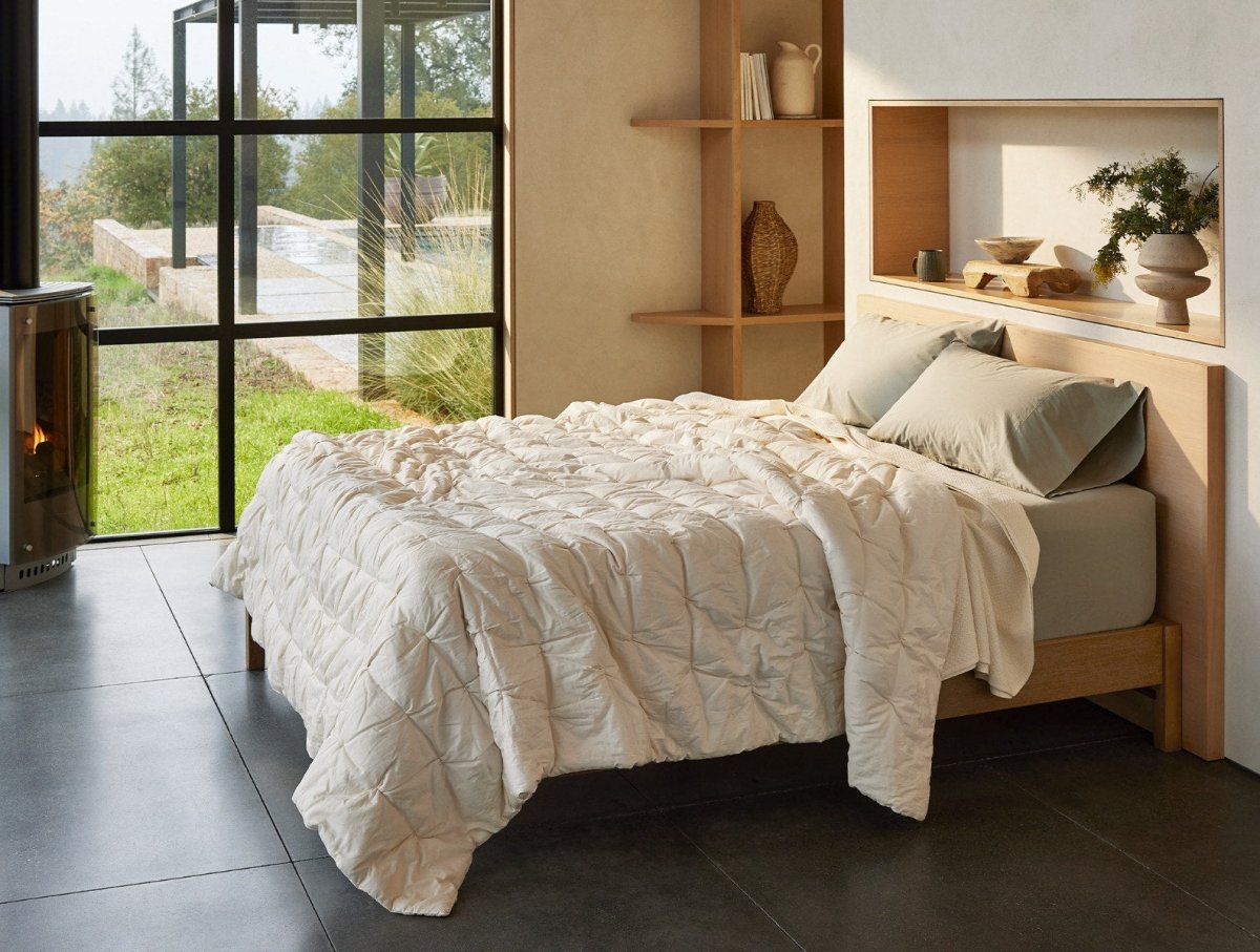 Climate Beneficial Cotton Duvet Insert by Coyuchi at Fig Linens and Home shown on Bed 1