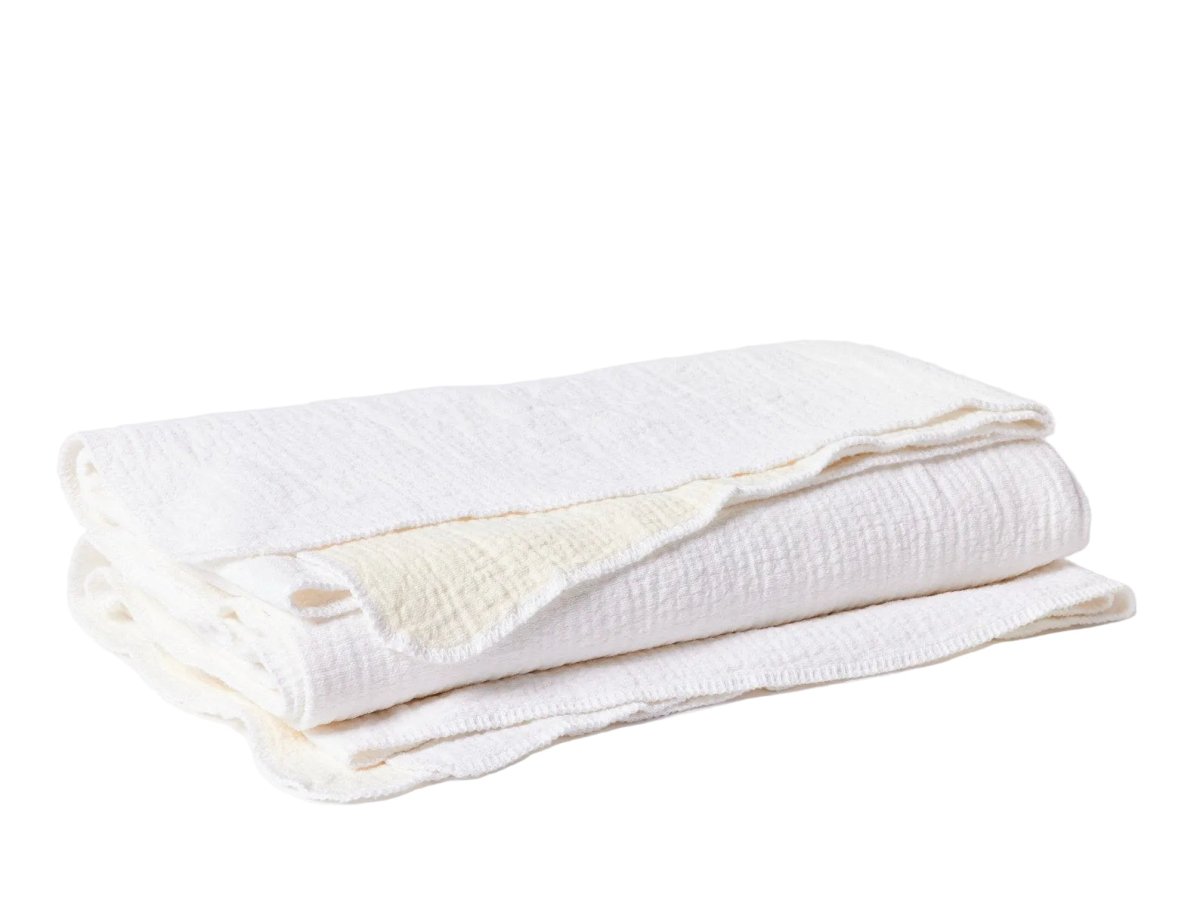 Coyuchi Alpine White Cozy Cotton Organic Blanket at Fig Linens and Home