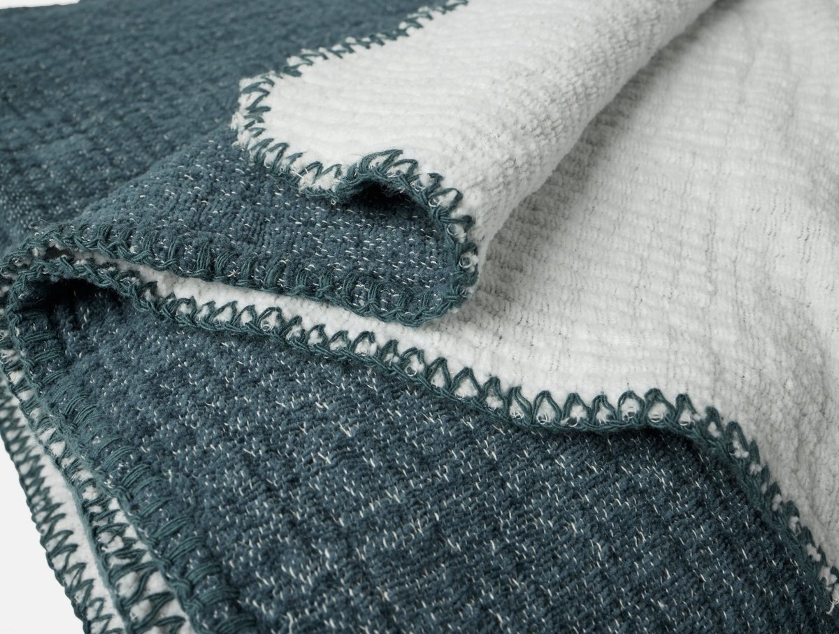 Coyuchi Cozy Cotton Twilight Blue Swatch 2 at Fig Linens and Home