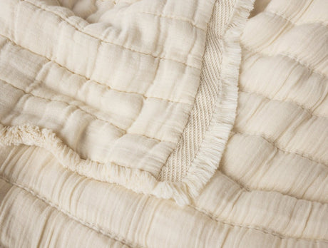 Coyuchi Dreamweight Organic Weighted Throw Blanket at Fig Linens and Home - Detail View 2