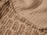 Fabric Detail - Coyuchi Mirada Fawn Chrysanthemum Organic Matelasse Blanket at Fig Linens and Home