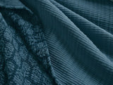 Mirada Organic Matelasse Cerulean Chrysanthemum Coverlet Styled Room View 3 | Coyuchi at Fig Linens and Home