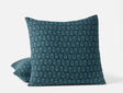 Mirada Organic Matelasse Cerulean Chrysanthemum Euro Sham | Coyuchi at Fig Linens and Home