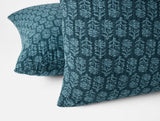 Mirada Organic Matelasse Cerulean Chrysanthemum Euro Sham 3 | Coyuchi at Fig Linens and Home