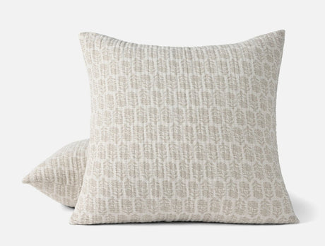Euro Square Sham - Coyuchi Mirada Sand Chrysanthemum Organic Matelasse at Fig Linens and Home