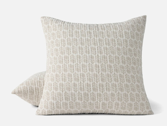 Mirada Organic Matelasse Sand Chrysanthemum Euro Sham | Coyuchi at Fig Linens and Home