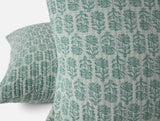 Euro Sham Detail 1 - Coyuchi Mirada Thyme Chrysanthemum Organic Matelasse at Fig Linens and Home