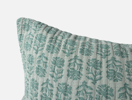 Euro Sham Detail 2 - Coyuchi Mirada Thyme Chrysanthemum Organic Matelasse at Fig Linens and Home