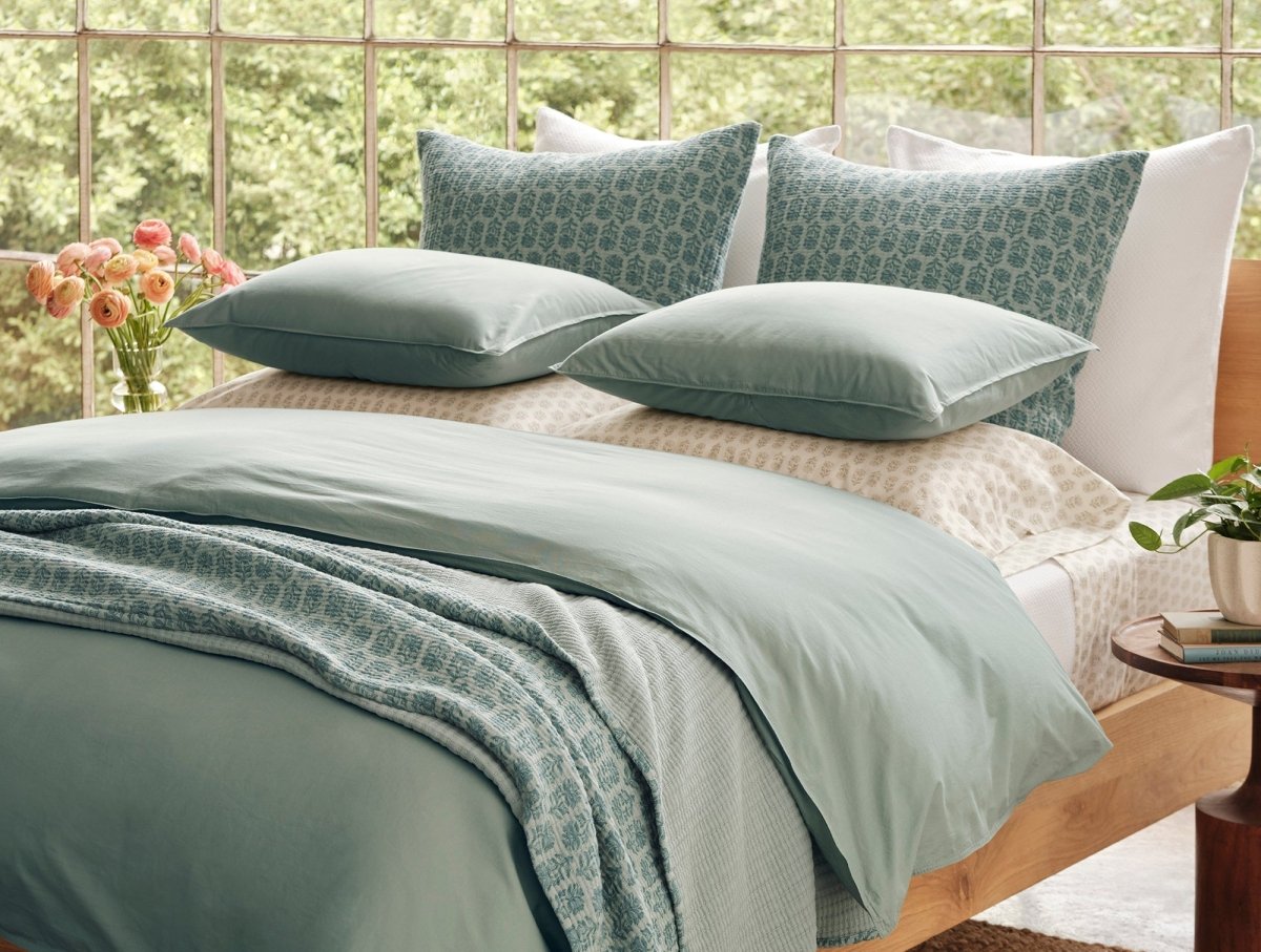 Coyuchi Mirada Thyme Chrysanthemum Organic Matelasse at Fig Linens and Home Lifestyle 1