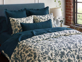Ophelia Print Midnight Indigo Sham Styled Room View | Coyuchi at Fig Linens and Home