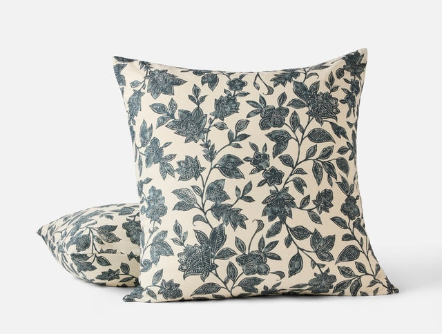 Ophelia Print Midnight Indigo Euro Sham | Coyuchi at Fig Linens and Home