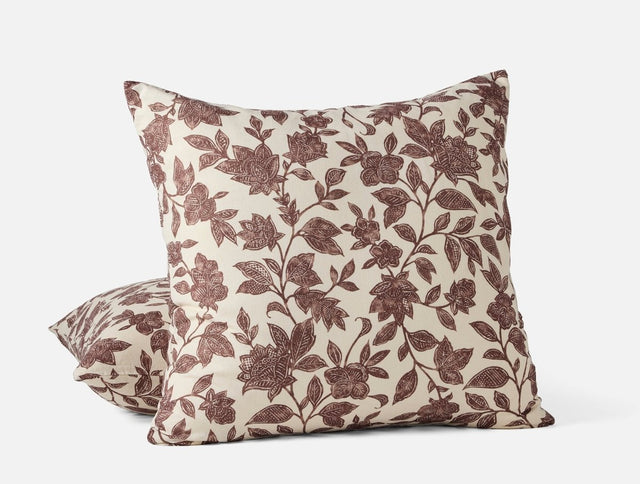 Ophelia Print Mulberry Euro Sham | Coyuchi at Fig Linens and Home