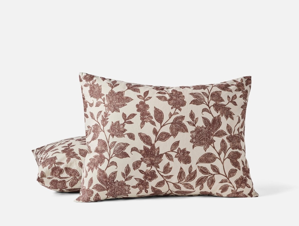 Ophelia Print Mulberry King Sham | Coyuchi at Fig Linens and Home