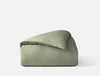 Organic Crinkled Percale Olive Chambray Duvet Cover | Coyuchi at Fig Linens and Home