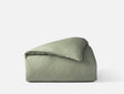 Organic Crinkled Percale Olive Chambray Duvet Cover | Coyuchi at Fig Linens and Home