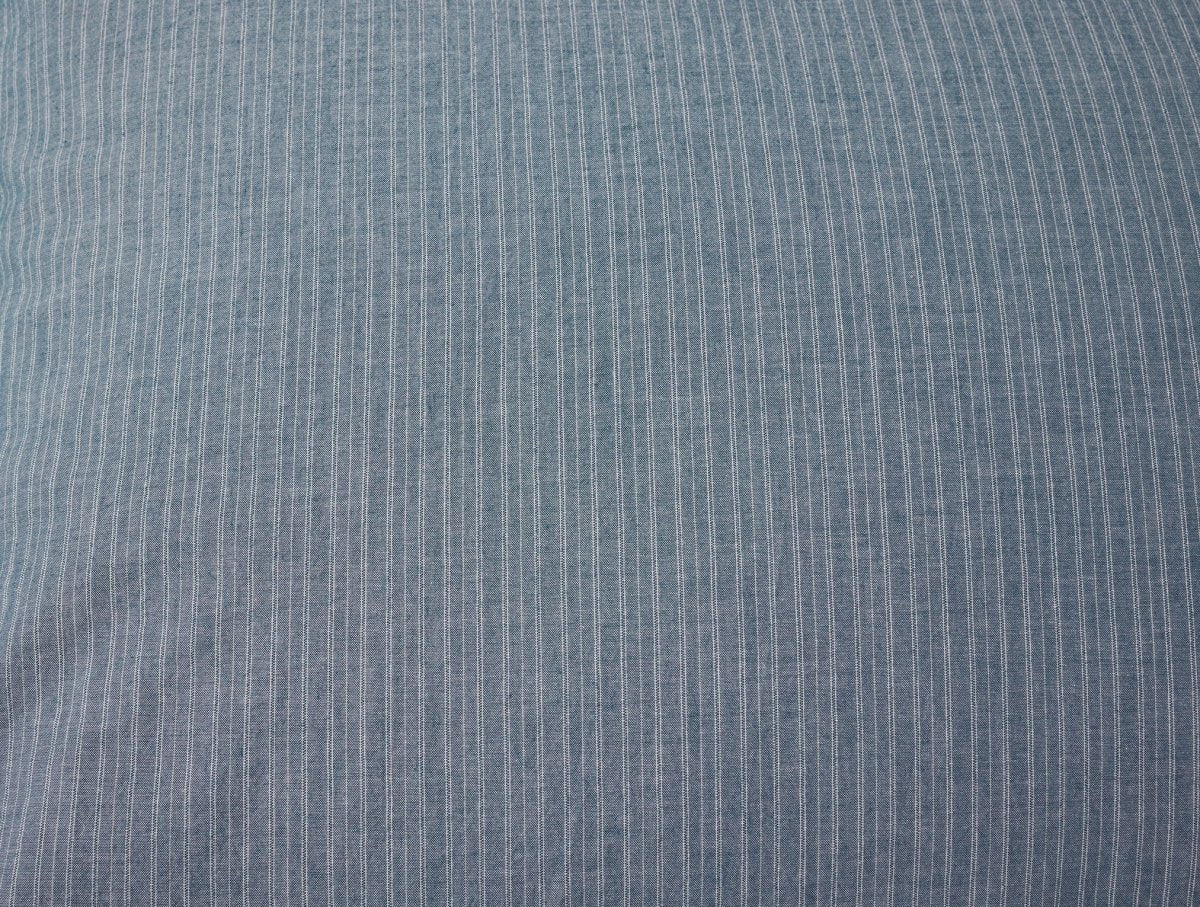 Organic Crinkled Percale Indigo Chambray Stripe Pillowcases 2 | Coyuchi at Fig Linens and Home