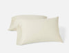 Organic Crinkled Percale Undyed w/ Indigo Gray Pillowcases | Coyuchi at Fig Linens and Home