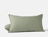 Organic Crinkled Percale Olive Chambray King Sham | Coyuchi at Fig Linens and Home