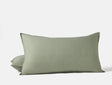 Organic Crinkled Percale Olive Chambray King Sham | Coyuchi at Fig Linens and Home