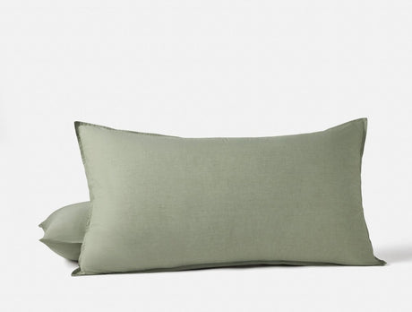 Organic Crinkled Percale Olive Chambray King Sham | Coyuchi at Fig Linens and Home